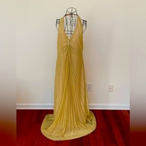Marilyn Monroe Inspired Gold Lame Jeweled Bodice Halter Evening Gown 3X